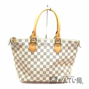Louis Vuitton Salea Handbag Damier Canvas Azure White